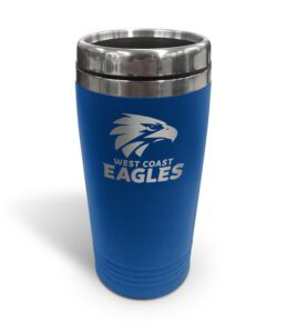 West Coast Eagles AFL TRAVEL Coffee Mug Cup Double Wall Stainless Steel