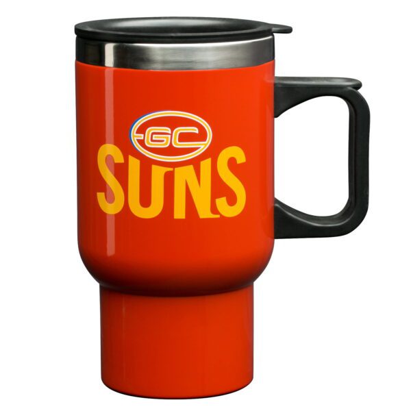 Gold Coast Suns AFL TRAVEL Coffee Mug Cup Stainless Steel with Handle
