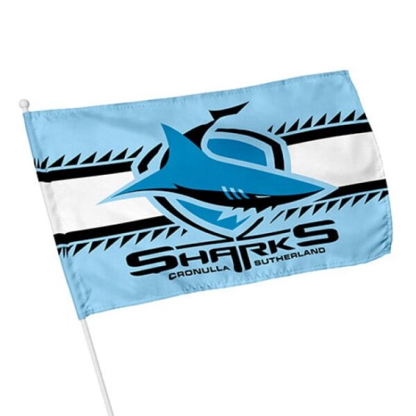 Cronulla Sharks Licensed NRL KIDS Pole Game Day Flag Banner