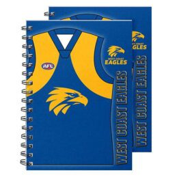 West Coast Eagles AFL 2 Pack Spiral Bound A5 Notebooks