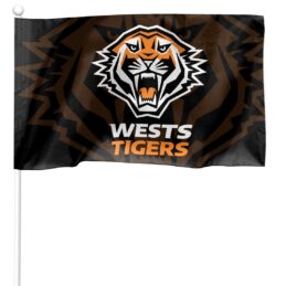 Wests Tigers Licensed NRL KIDS Pole Game Day Flag Banner