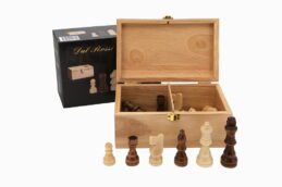 Dal Rossi Italy Wooden Chess 95mm Pieces & Timber Wood Storage Box