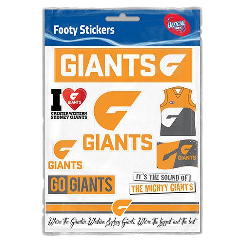 Greater Western Giants AFL LOGO Car Sticker Sheet for Car Bumper School Books