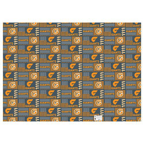 Greater Western Giants AFL Gift Wrapping Paper School Book Covering