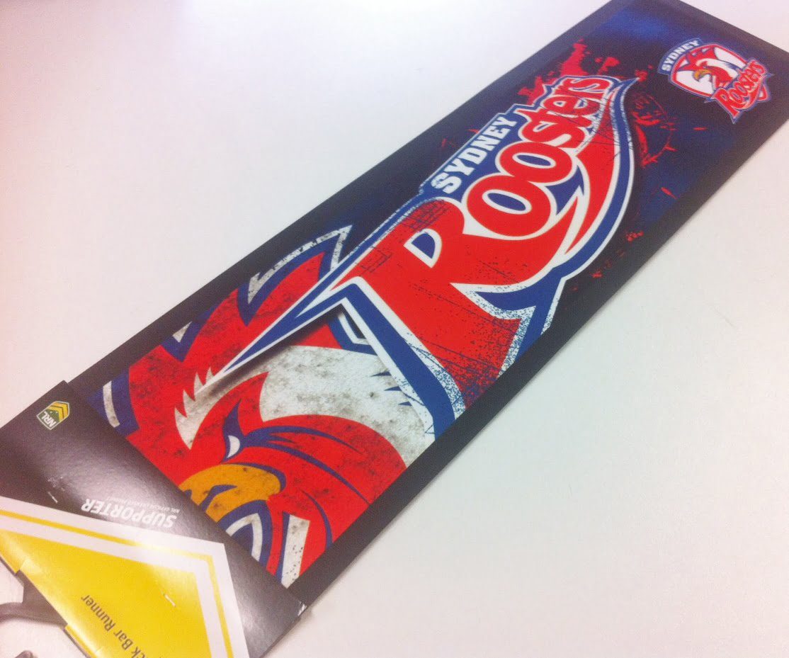Licensed NRL SYDNEY ROOSTERS Bar Mat Runner