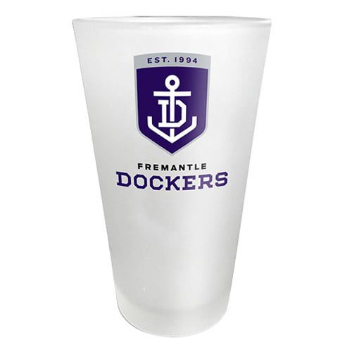 Fremantle Dockers Freo AFL FROSTED Conical Glass 450ml