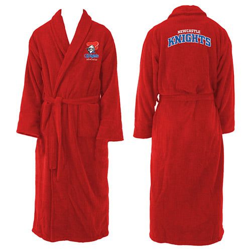 Newcastle Knights NRL Adult Polyester Dressing Gown Bath Robe