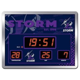 Melbourne Storm NRL SCOREBOARD Digital LED Wall Clock Calendar Temperature Display Sign