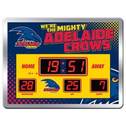 Adelaide Crows AFL Aussie Rules Glass SCOREBOARD LED Clock