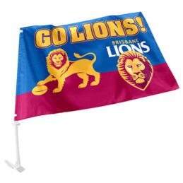 Brisbane Lions AFL CAR Flag includes Pole