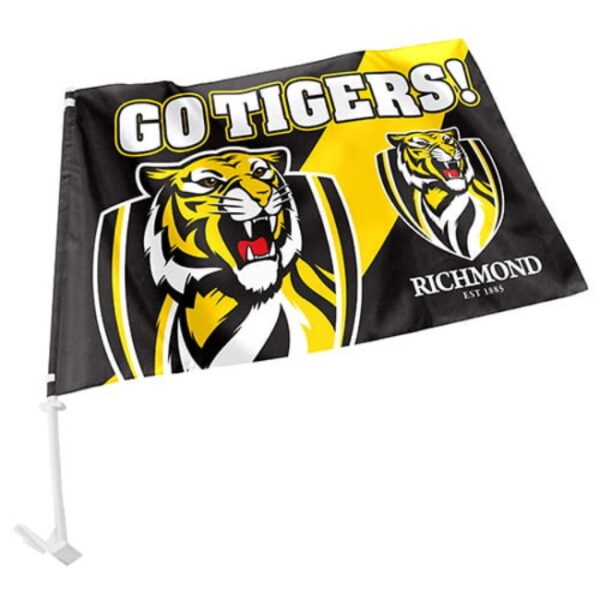 Richmond Tigers AFL CAR Flag includes Pole