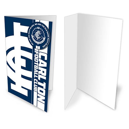 Carlton Blues AFL Gift Card & Team BADGE Birthday Christmas Fathers Mothers Day