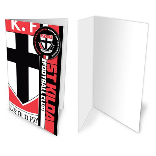 St Kilda Saints AFL Gift Card & Team BADGE Birthday Christmas Fathers Mothers Day