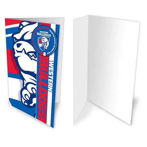 Western Bulldogs AFL Gift Card & Team BADGE Birthday Christmas Fathers Mothers Day