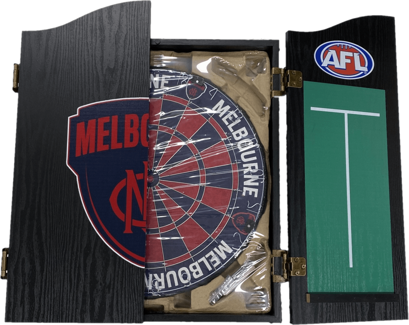 Melbourne Demons AFL Dart Board and Cabinet Set 2 Melbourne Demons AFL Dart Board and Cabinet Set - Image 2