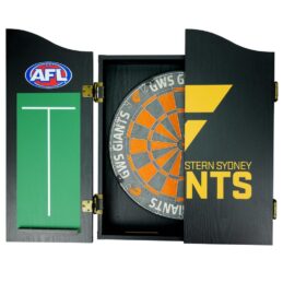 Greater Western Giants AFL Dart Board & Cabinet Set