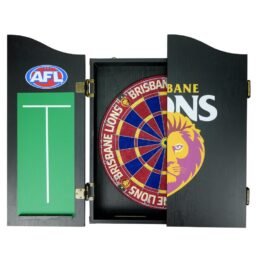Brisbane Lions AFL Dart Board & Cabinet Set
