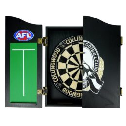 Collingwood Magpies AFL Dart Board & Cabinet Set