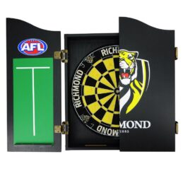 Richmond Tigers AFL Dart Board & Cabinet Set