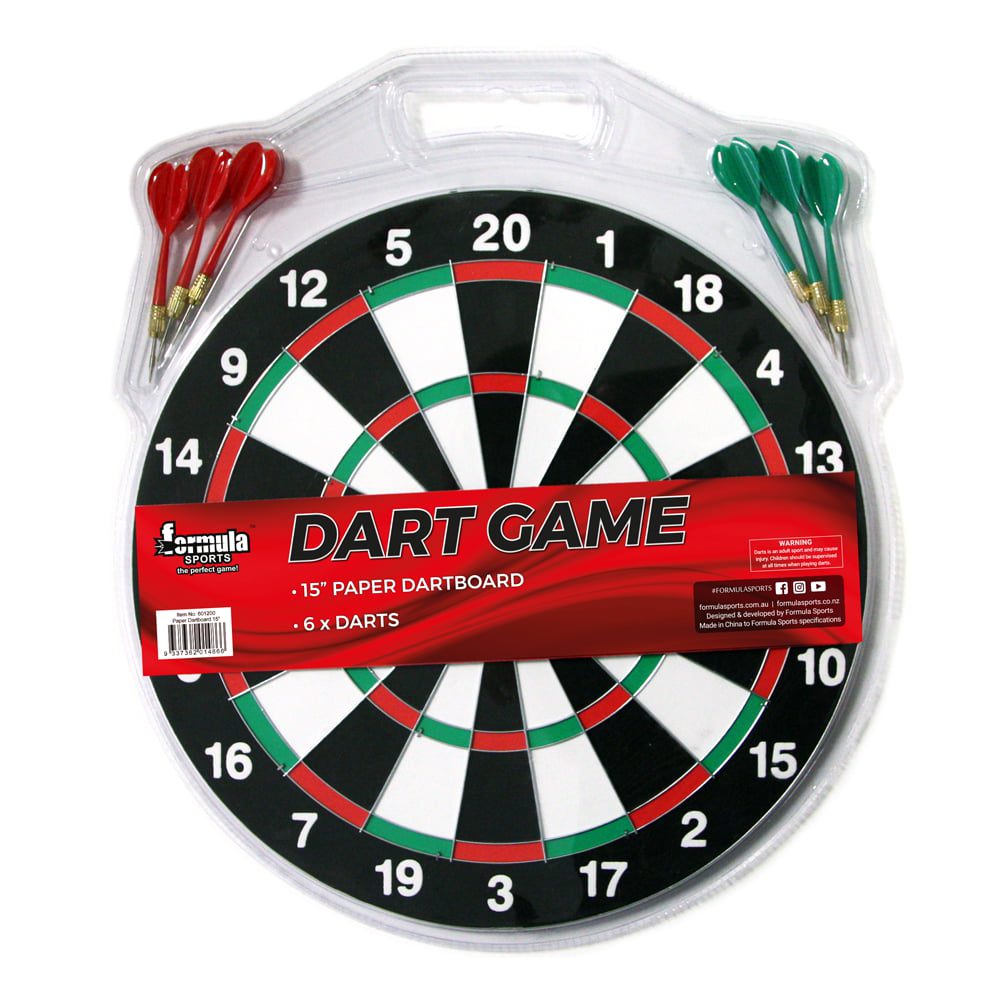 Formula Sports Dart Board Game 15 inch and Walnut Cabinet Set 3 Formula Sports Dart Board Game 15 inch and Walnut Cabinet Set - Image 3