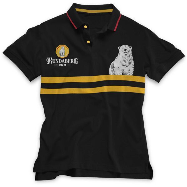NEW 2018 Bundy Bundaberg Rum Men's Polo Tee T-Shirt YELLOW STRIPED