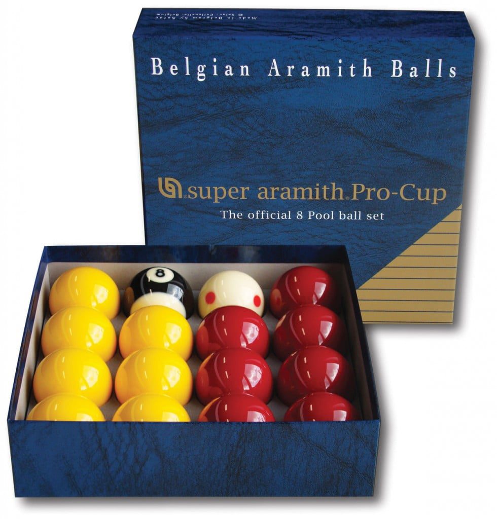 Official Super Aramith Pro Cup Casino 8 Pool Balls Spot Measle Dotted Cue Ball