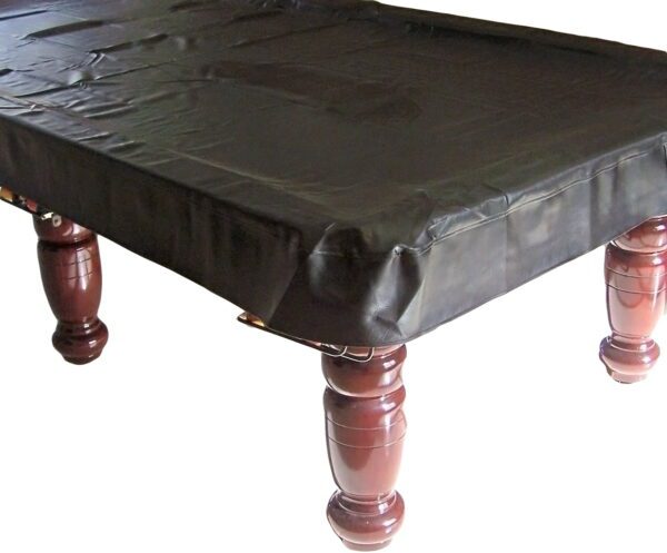 Fitted Heavy Duty Vinyl 10ft Pool Snooker Billiard Table Cover (Black)