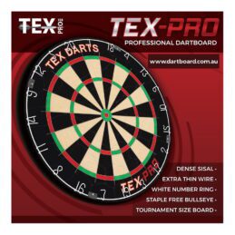 TEX PRO Bristle Dart Board Professional Tournament Size White Number Ring