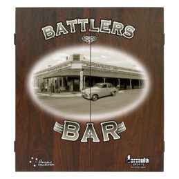 Battlers Bar Pub Holden Car Dart Board Cabinet