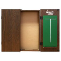 Formula Walnut Dart Board Cabinet with chalk Score Boards