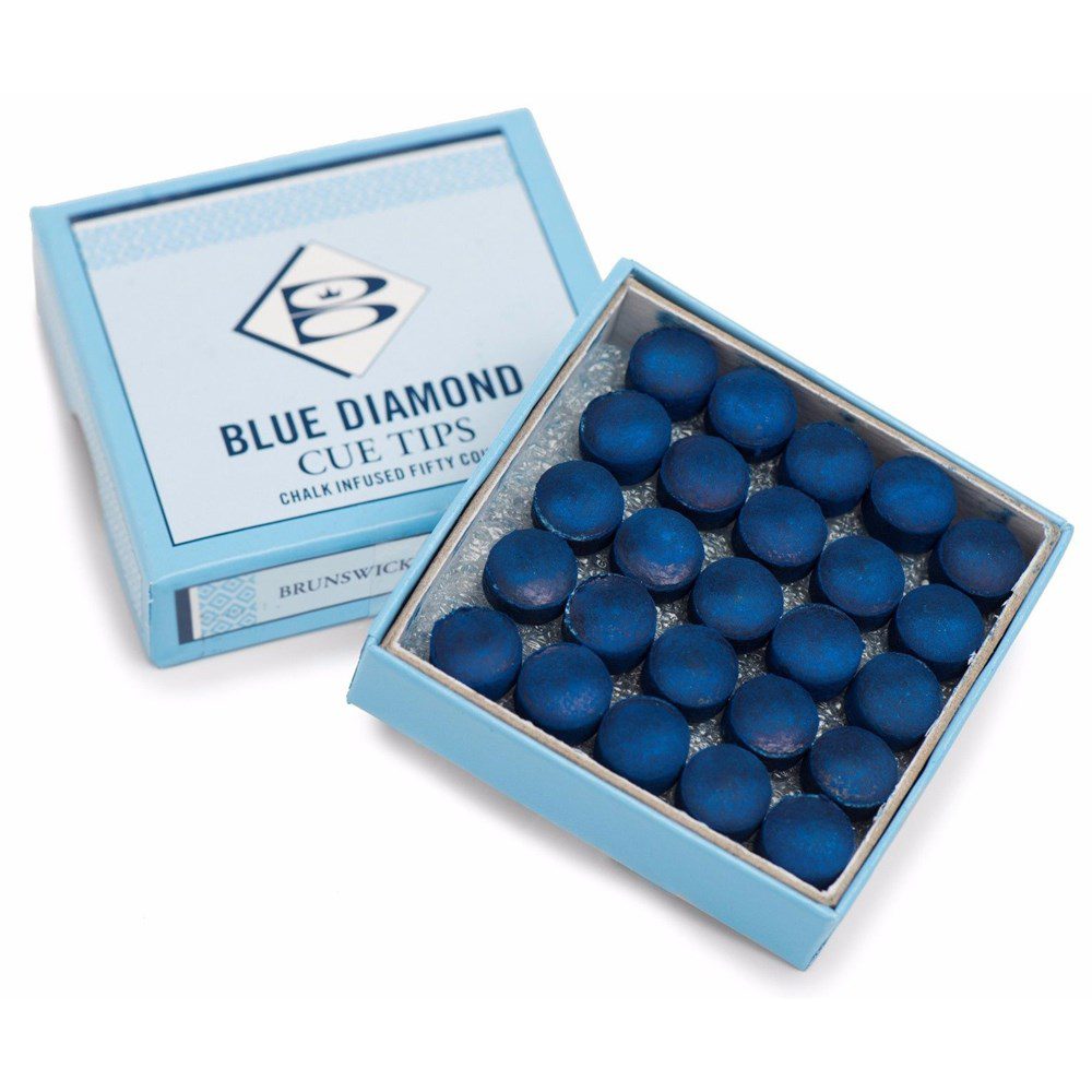 BOX Brunswick Blue Diamond Pool Snooker Billiard Cue Tips (50 x 9mm) 1 BOX Brunswick Blue Diamond Pool Snooker Billiard Cue Tips (50 x 9mm)