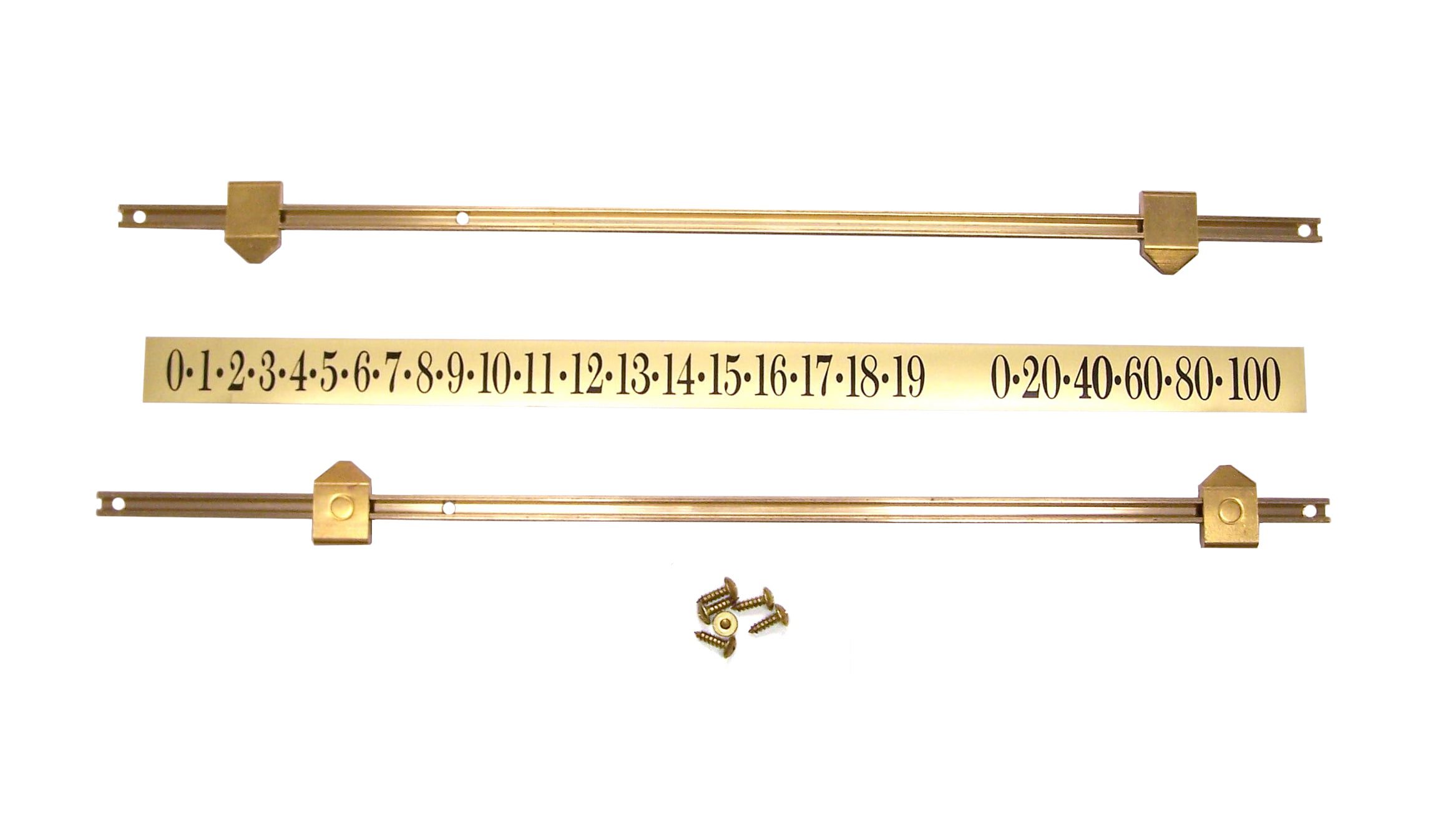 Snooker Scoreboard Parts Kit Number Strip Rails Pointers (Brass)