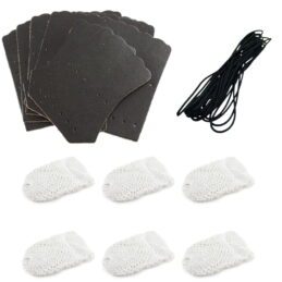Thick Quality Deluxe Cotton Pool Snooker billiard Table Pockets White NETS, Stitching Cord & Black LEATHERS