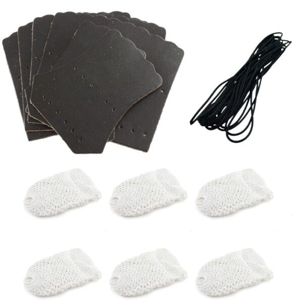 Thick Quality Deluxe Cotton Pool Snooker billiard Table Pockets White NETS, Stitching Cord & Black LEATHERS