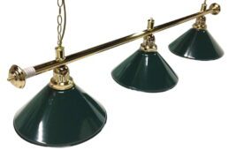 Pool Snooker Billiard Table Lighting - Brass Light (3 x Green Shades) 61 Inch
