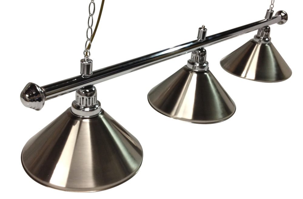 Pool Snooker Billiard Table Chrome Light (3 x Brushed Shades) 61 Inch 1 Pool Snooker Billiard Table Chrome Light (3 x Brushed Shades) 61 Inch