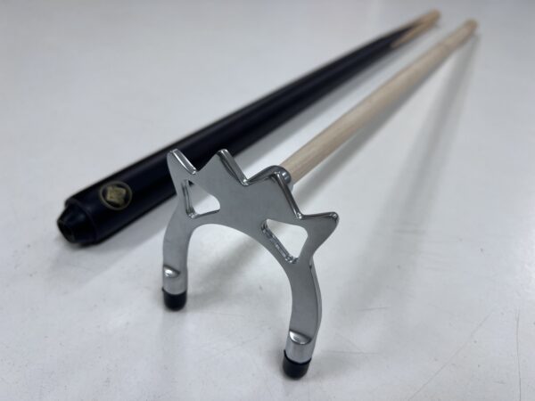 Maple Rest Set Satin Chrome Rest And Spider, 2 x Pool Snooker Billiard Cues - Image 3