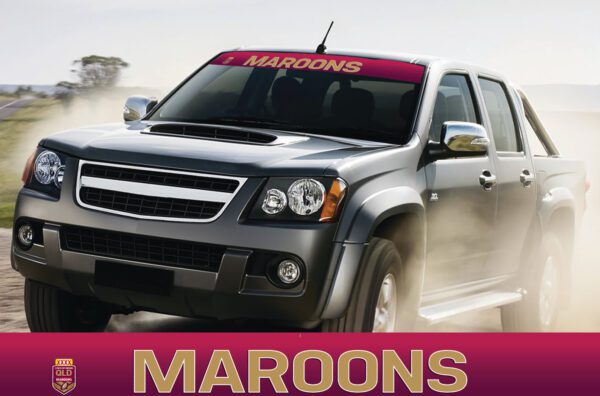 State of Origin QLD Queensland Maroons Car Windscreen Sun Visor Sticker Decal