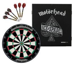 PRO STAR Bristle Dart Board + Winmau Ace of Spades Cabinet + Darts Set
