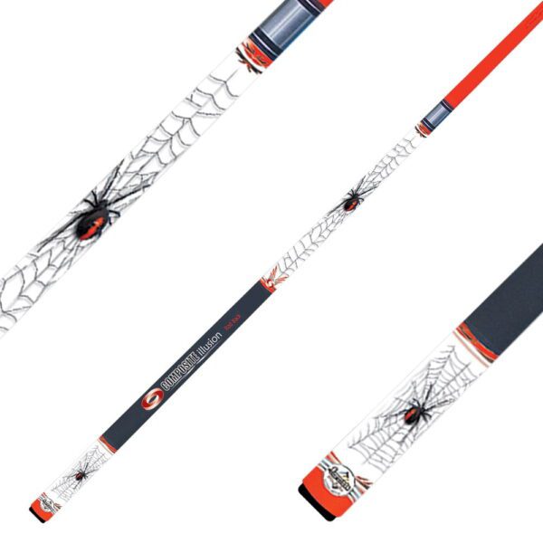 Pool Snooker Billiard Cue Redback Spider Illusion Graphite Web Deadly