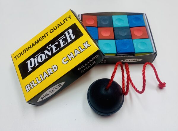 Pool Snooker Billiard Cue Tip Table RAINBOW Chalk + Black Chalk Holder