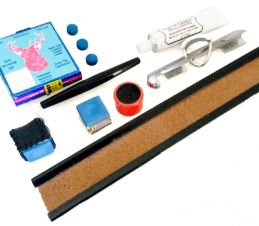 DELUXE Pool Snooker Billiard Elk Master Cue Tipping KIT Clamp Rounder Chalk