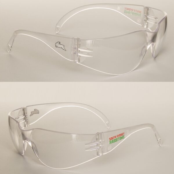 2 x South Sydney Rabbitohs NRL Safety Eyewear Glasses Work Protect CLEAR