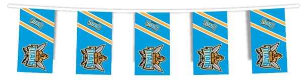 Gold Coast Titans NRL Bunting Hanging Flag Banner 5m long with 12 flags