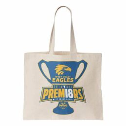 West Coast Eagles AFL 2018 Premiership Canvas Shopping Grocery Reusable Bag Premiers Trophy Design