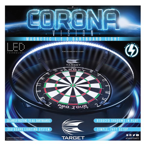 Winmau Blade 6 Dart Board + Corona Light + Black Surround + Darts - Image 9