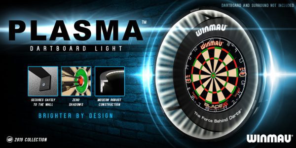 Winmau Blade 6 DUAL CORE Dart Board + Plasma Light + Black Surround + Darts - Image 9