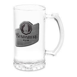 Bundaberg Rum Bundy Bear Metal Badge 500ml Glass Stein