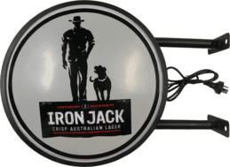 IRON JACK LAGER BEER Bar Lighting Wall Sign Light LED