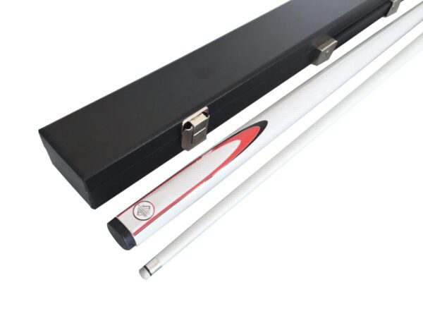 WHITE 57 Inch Graphite Pool Snooker Billiard Cue and Black Case